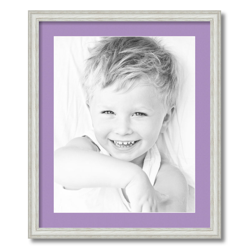 Wood Matte Picture Frame with Mat, Lavender Mist
