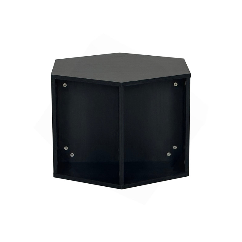 Table de bout 47,24 po Hexagonal Table d'appoint Table de chevet 2 pièces, H 15,75 po x l 23,62 po x P 47,24 po, Brun-noir