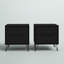 Table de chevet 2 tiroirs Mid-Century moderne noire Rockefeller-951335387