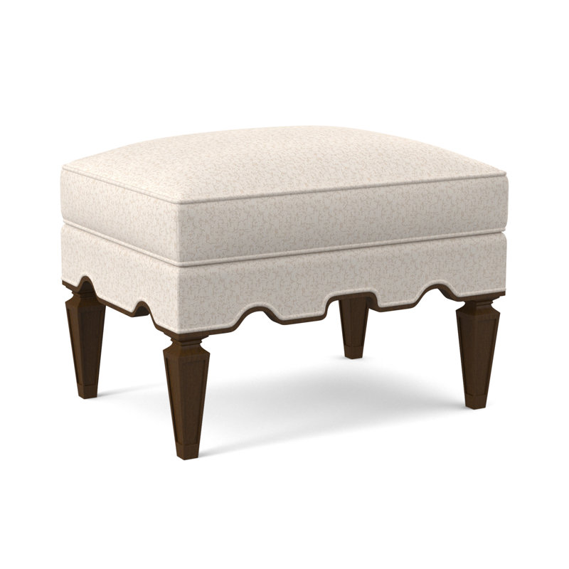Palm Ottoman, American Walnut, Elise Linen