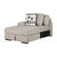 Mobilier de salon en taupe capitonné 3 pièces avec méridienne de rangement et repose-pieds Taupe