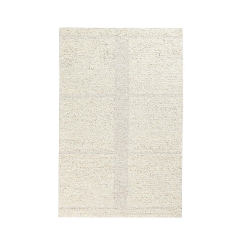 Sinclair Ivory Geometric Handwoven Wool Rectangular Area Rug