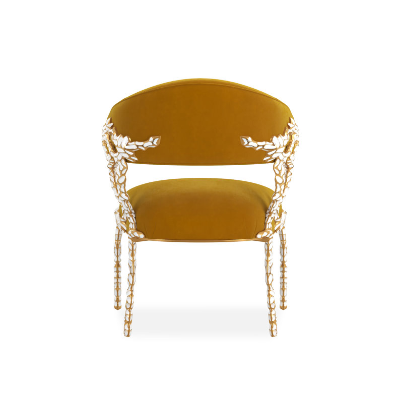 Caracole Upholstery Barrel Chair, Yellow