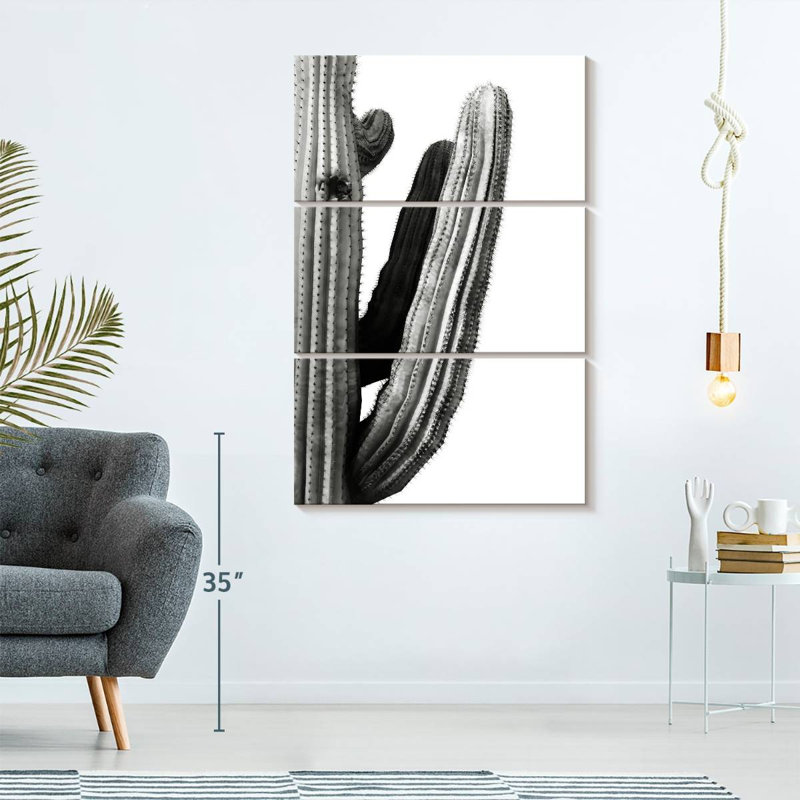 " Cactus Branch " 3 - Pieces, 65" H x 42" W x 1.25" D
