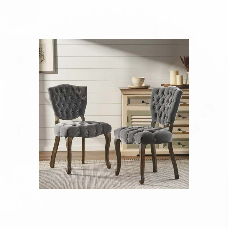 Chaise de salle à manger en velours