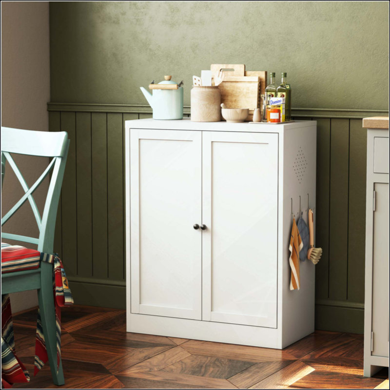 Garde-manger en métal avec tablettes réglables - Organisateur de rangement de cuisine autoportant avec poignées à prise facile, assemblage requis, idéal pour la cuisine, la salle à manger, l’appartement