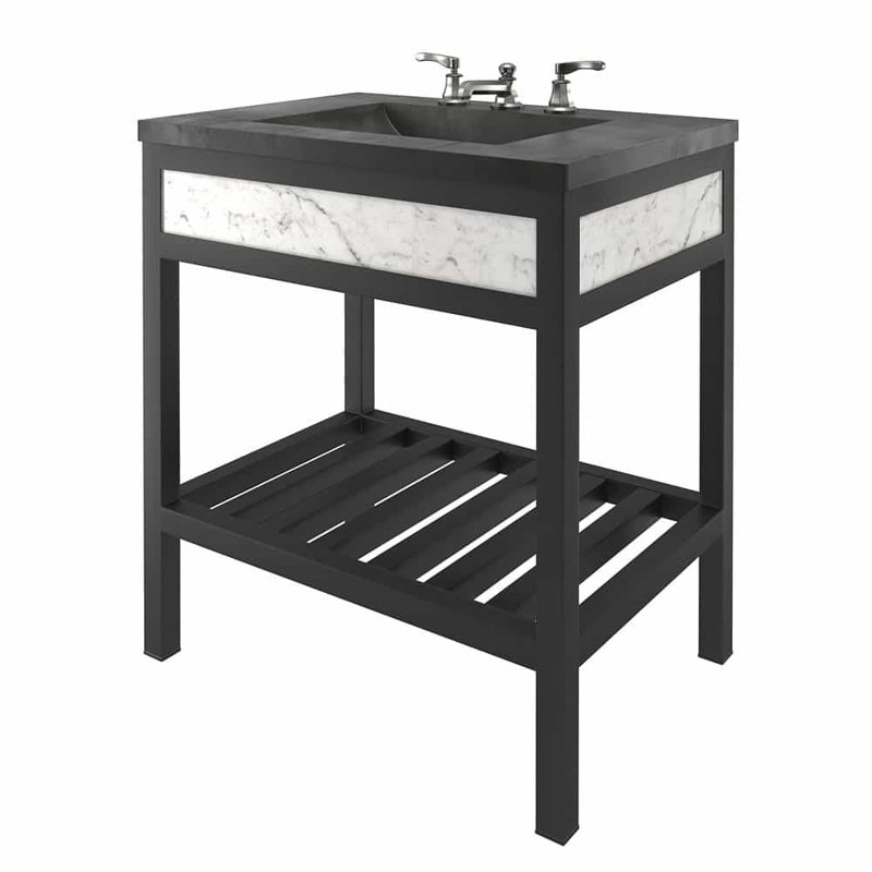 Cuzco 30" Single Bathroom Vanity Base Only, Carrera Marble