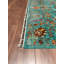 Tapis bleu sarcelle en laine et coton Original