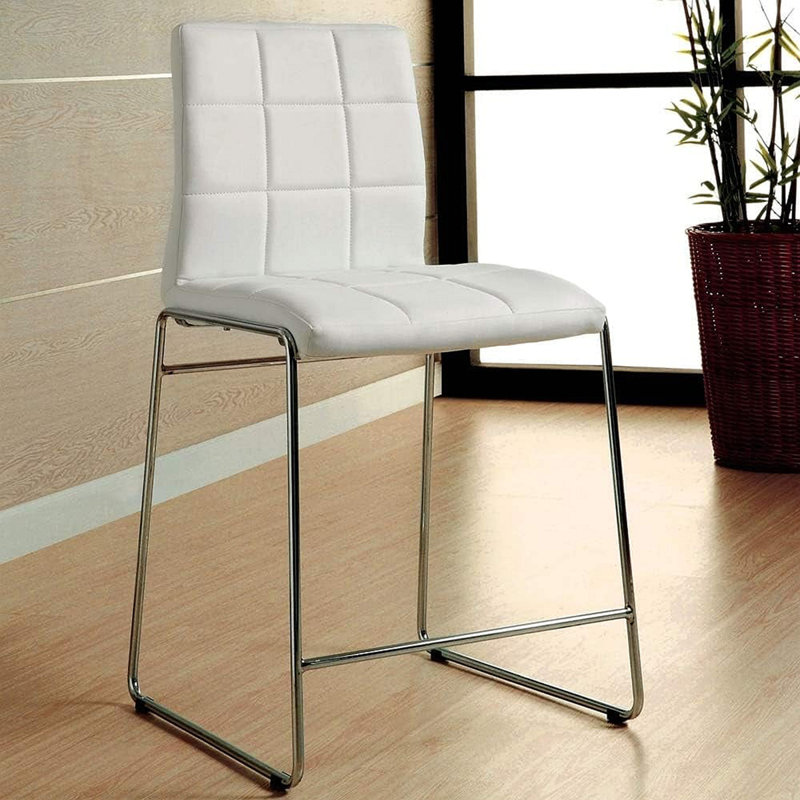 Ensemble de 2 chaises de comptoir rembourrées en similicuir