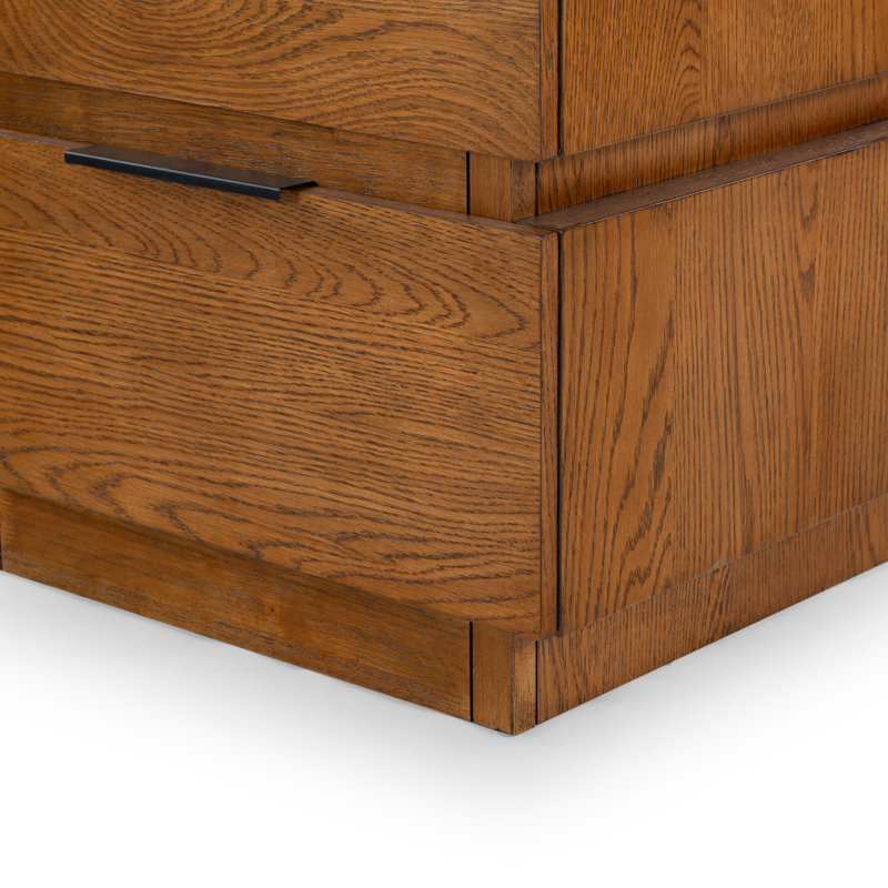 Titus 2 Drawer Nightstand, Medium Oak