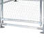 Poulailler métallique de 2 m x 2 m x 2 m avec toit en flèche.