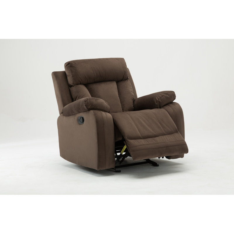 Fauteuil inclinable manuel en cuir 39 po, Cuir assorti brun