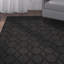 Tapis rectangulaire touffeté à motif géométrique noir-935429374