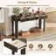 Console Table With Curved Corners With 3 Concealed Drawers And Thick Legs, Espresso Finish