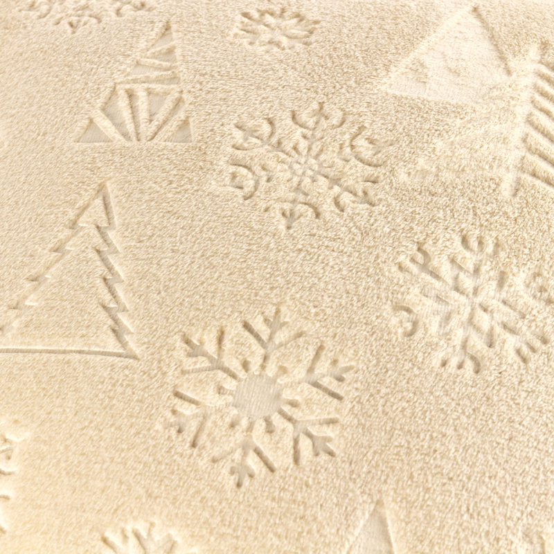 Festive Time Natural Square Cushion, Polyester