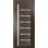 Porte coulissante à galandage avec vitrage dépoli Quadro 4088, finition frêne chocolat, quincaillerie et rails inclus, en bois massif, pour chambre à coucher, portes robustes - 61 cm x 203 cm