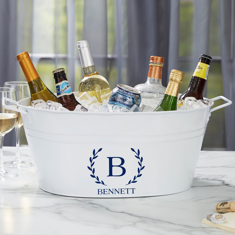 Laurel Initial Metal Beverage Tub, Yes