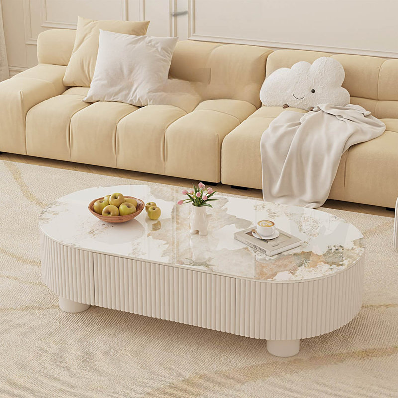 Simple oval rock table