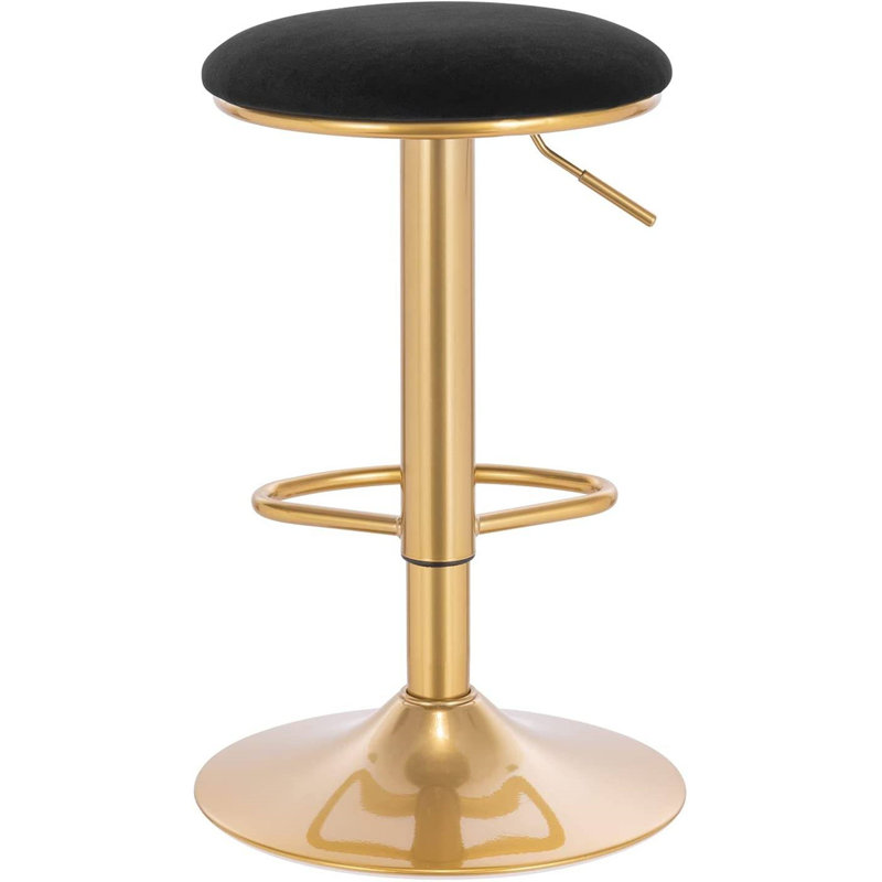 Pannell Swivel Upholstered Counter Stool, Black