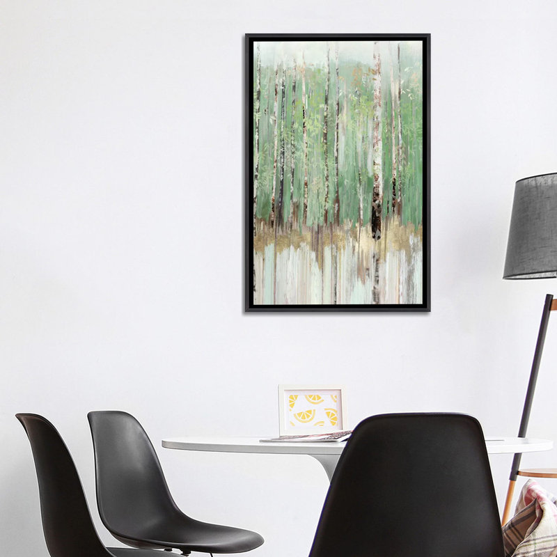 " Tree Essence II " Acrylic Painting, 40" H x 26" W x 1.5" D, Distressed Black Framed Canvas, No Mat