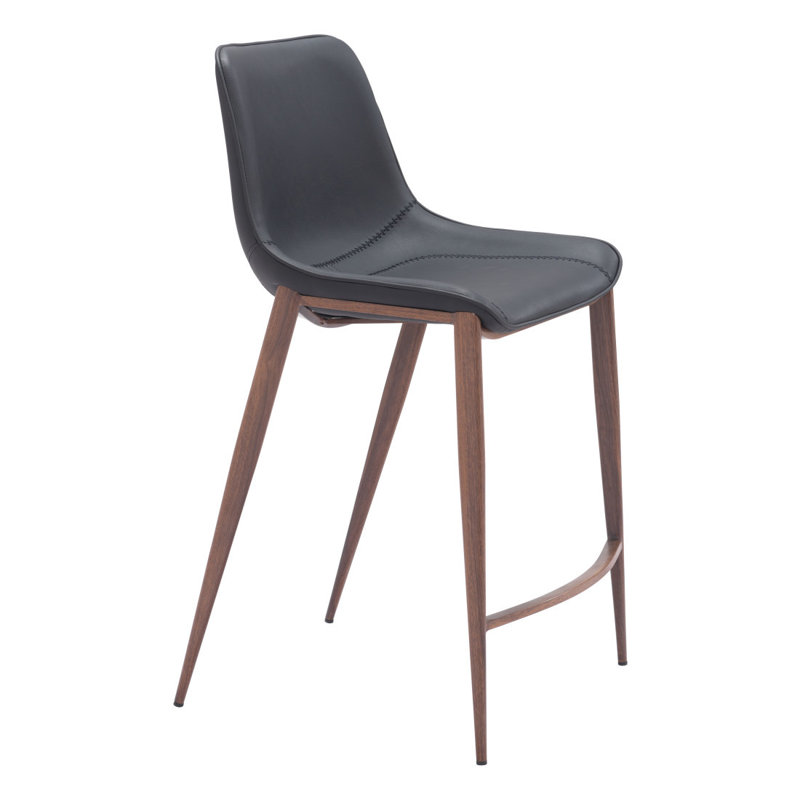 Ensemble de deux chaises de bar 26 po noires et brunes en similicuir et acier