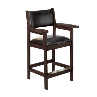Chaise de spectateur American Heritage - finition espresso avec siège en cuir rembourré, accoudoirs et porte-queues intégré