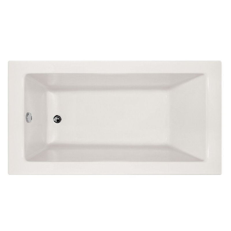 Sydney 60'' L Air Bathtub, Biscuit, Right, Polished Chrome