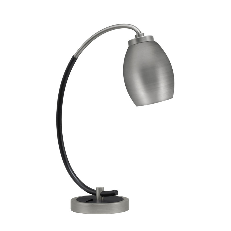 Lampe de bureau en acier inoxydable Waldine, Graphite / noir mat, Gris
