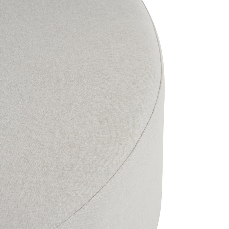 Tissu moderne blanc rond avec pieds en bois, simple et polyvalent pour un usage domestique, repose-pieds relaxant confortable