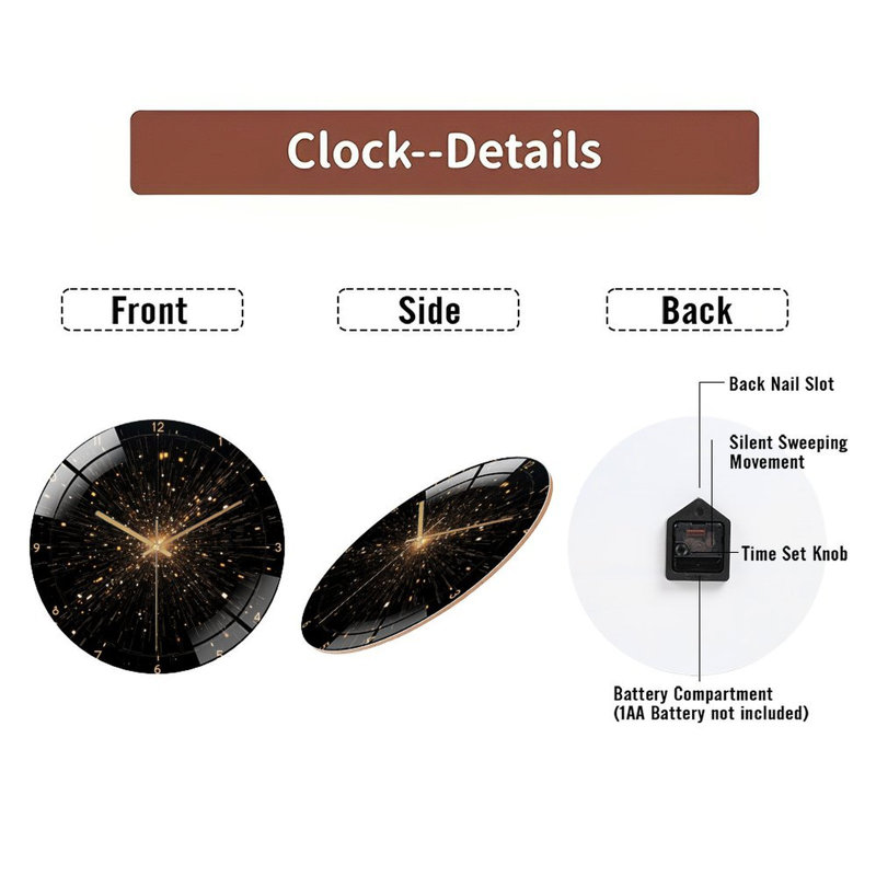 Superbe horloge abstraite horloge murale 12 po