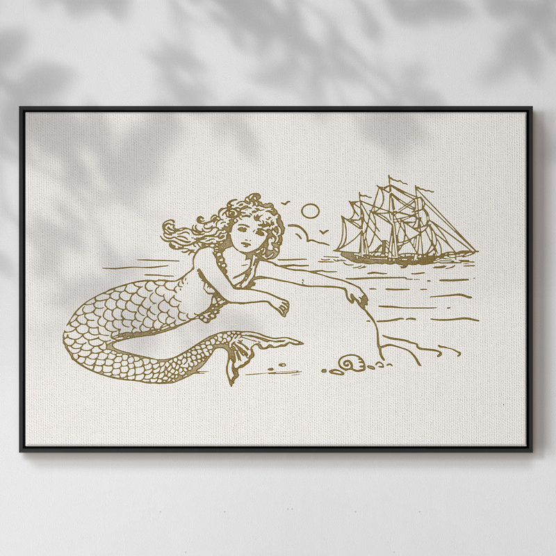Sunning Mermaid I, H 27 po x l 41 po x P 2 po, Noir