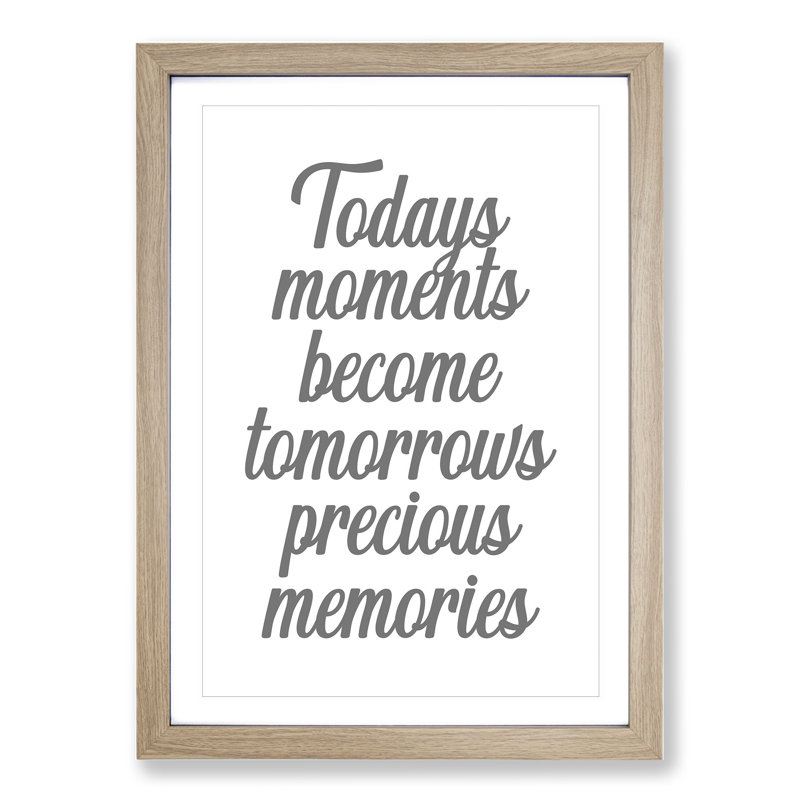 Precious Memories - Single Picture Frame Print on Wood, 90cm H x 65cm W x 2cm D, Oak Framed