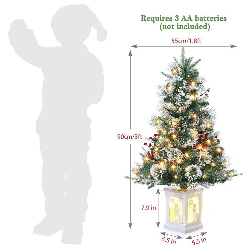 91.4cm H Lighted Artificial Christmas Tree