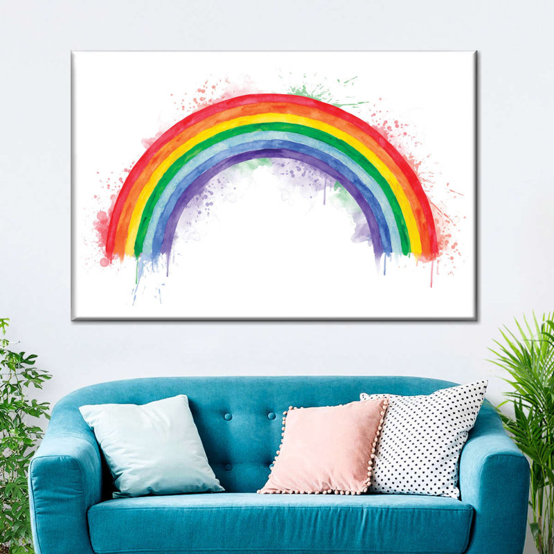 " Rainbow Splash " by IvaCuddlyMural, 24" H x 36" W x 1.25" D