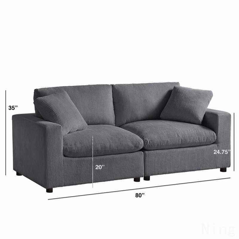 Chelsea Modular  2-Piece Sofa - Charcoal, Charcoal