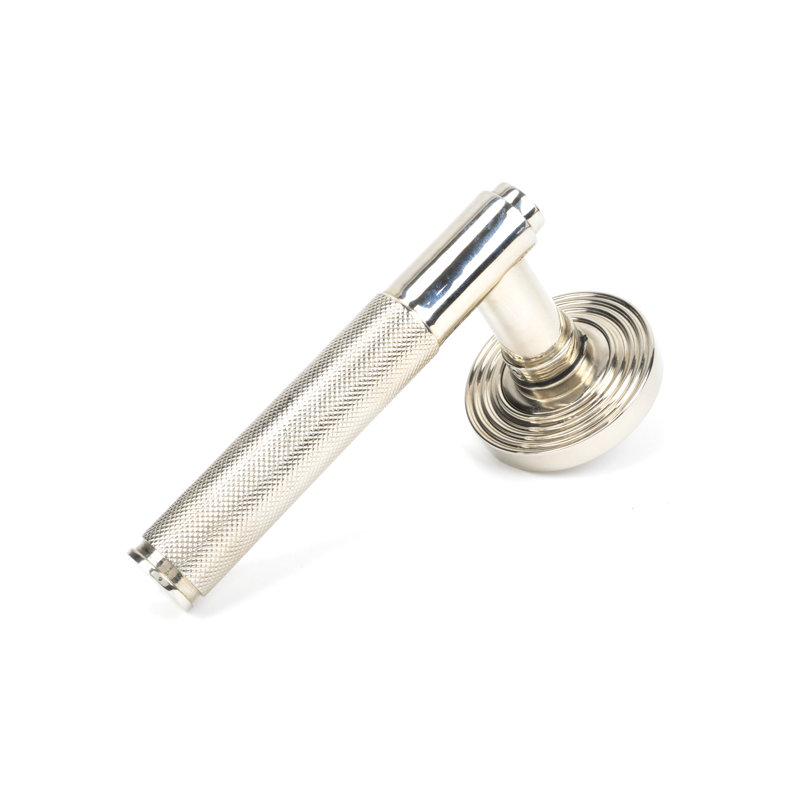Brompton Latch Right Hand Door Handle, Polished Nickel