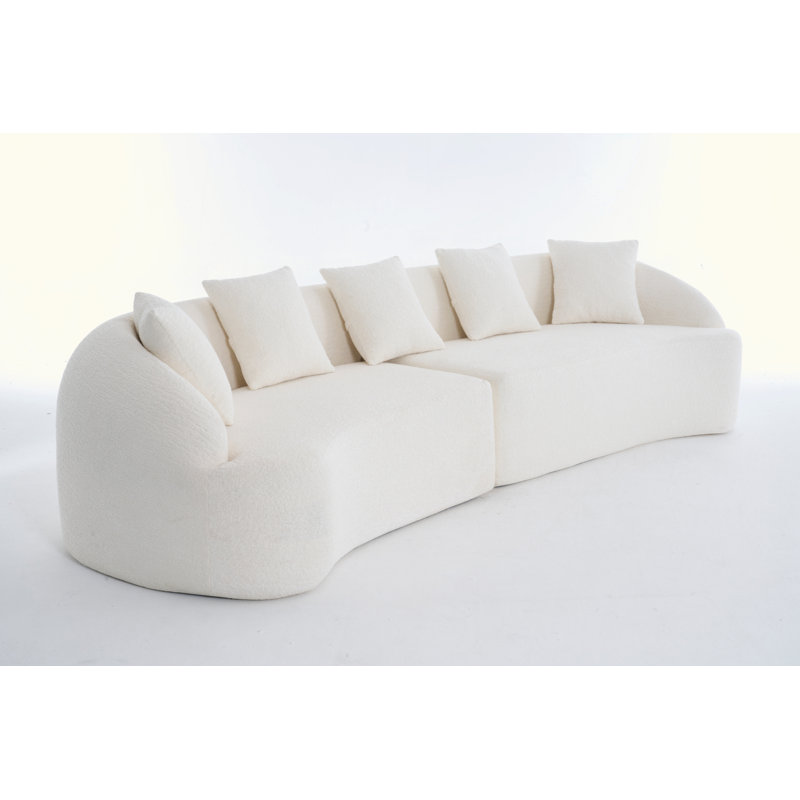 Canapé courbé sans os, canapé modulaire à compression, blanc haute densité, canapé-lit pour salon, salon, appartement, chenille