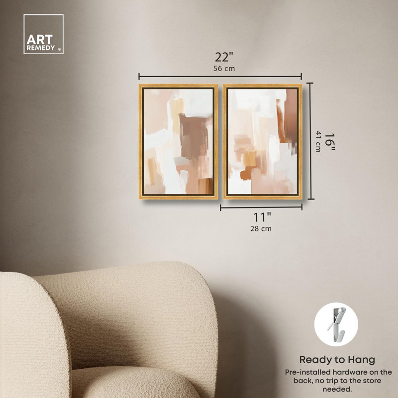 Impression sur toile Modern Modern , Impression dans un cadre flottant sans passe-parto, H 16 po x l 11 po, Doré