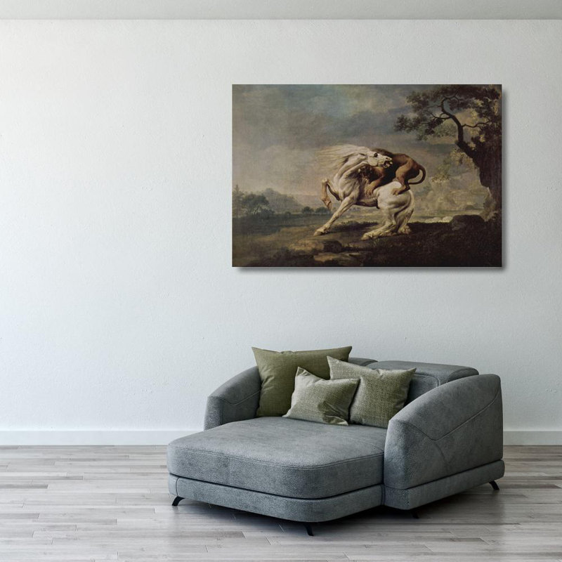 Lion Attacking a Lion, 27" H x 40" W
