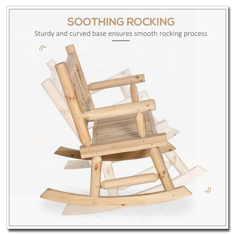 Chaise berçante en bois pour 2 personnes