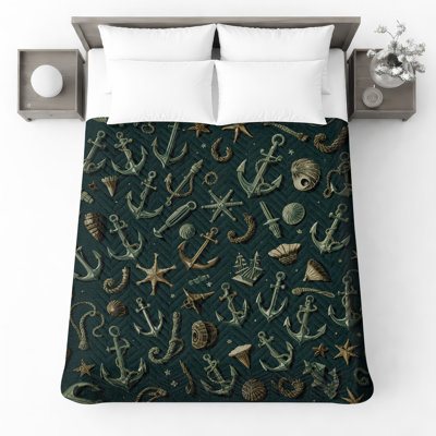 Couvre-lit matelassé Nautical Anchors