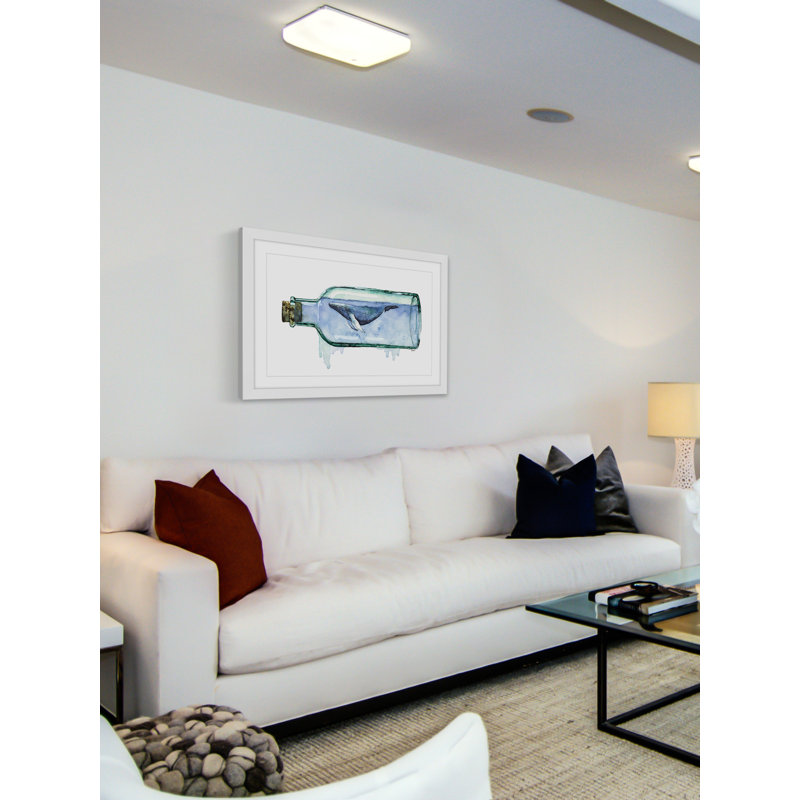 «Cheeve Seaglass» par Rachel Byler - reproduction de cadre photo sur papier, H 30 po x l 45 po x P 1,5 po, Cadre blanc