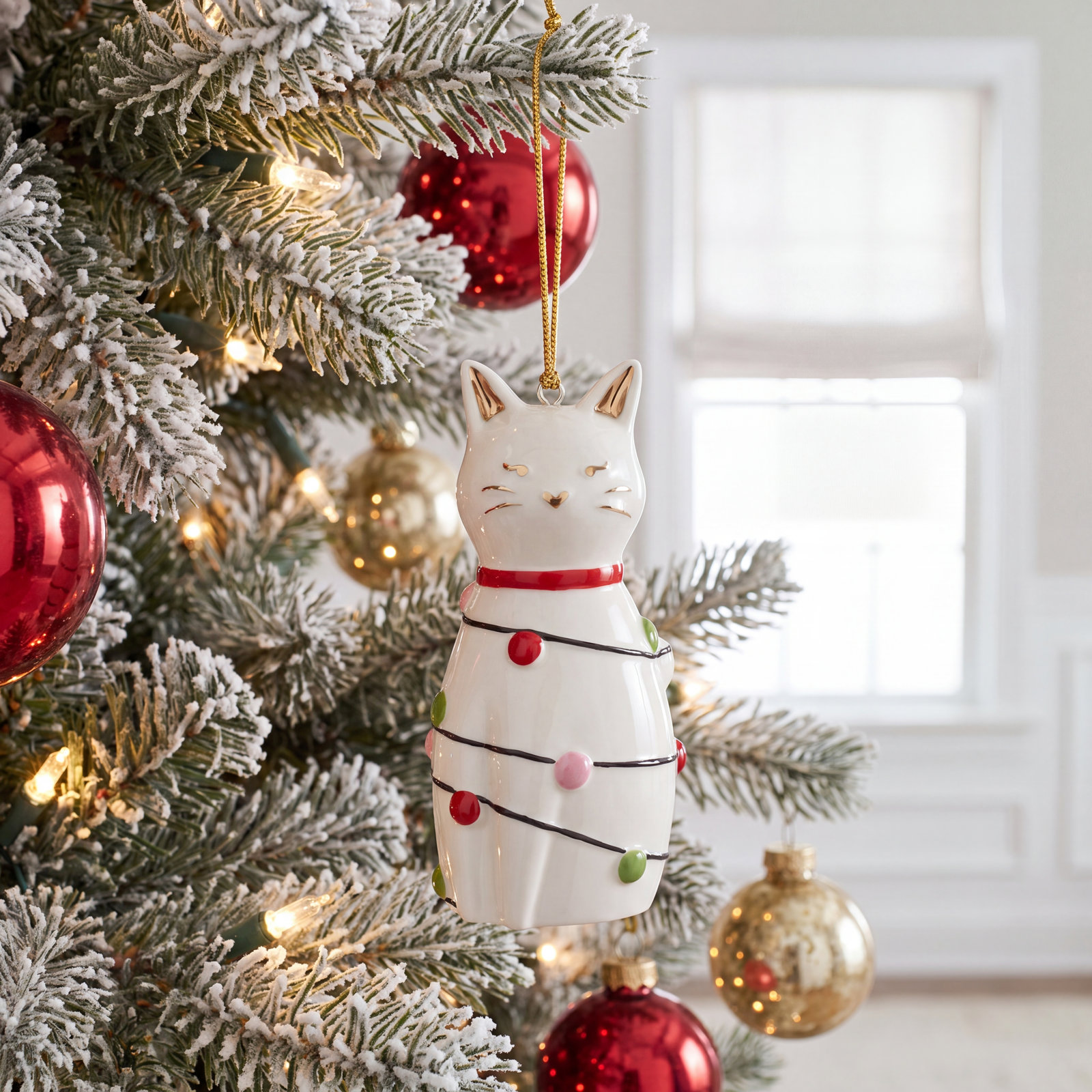 Be Jolly 4'' Porcelain Animals Hanging Figurine Ornament