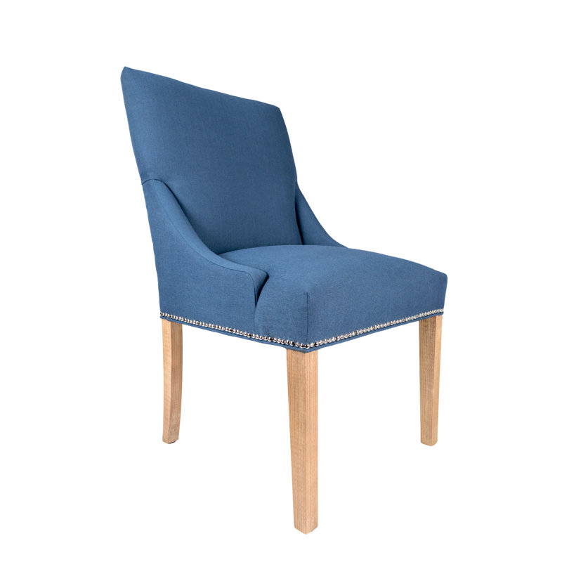 Anaisia 19'' H Upholstered Parsons Chair, Natural, Denim