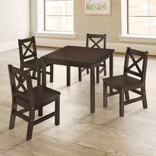 HONEY JOY 3-Piece Kids Rectangular Wood Top Table Chairs Set