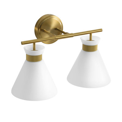 Kaylisa 2-Light Bathroom Vanity Light Fixture with Frosted Glass Shades