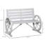 Banc d'extérieur rustique - roue de chariot en bois, gris, 2 places, banc en bois de sapin robuste, avec roue et gris