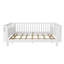 Grand lit plateforme en bois avec rails, lit plateforme en bois à profil bas pour filles et garçons, blanc-1651522153