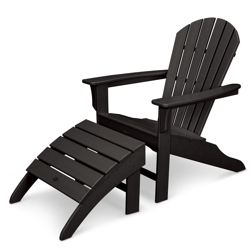 TREX Outdoors Yacht Club Shellback 2-Piece Adirondack Seating Set, Charcoal Black