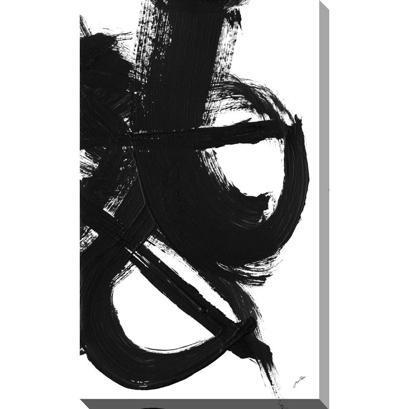 «Noir Strokes II» par Gina Ritter, H 30 po x l 18 po x P 1 po, Toile tendue